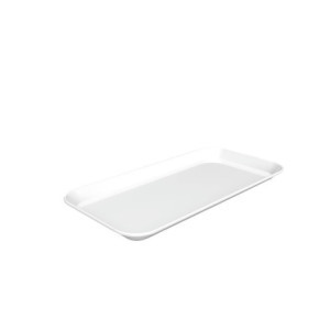 Presentation dish Bartscher 150x300 mm in white melamine - Set of 5