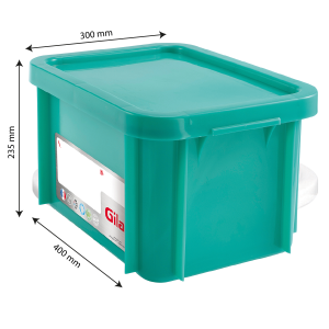Rechteckiger Behälter 15 L mit Deckel HACCP - Grün - Gilac