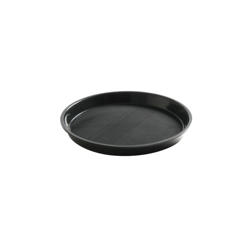 Plateau Rond à Bord Haut en Polypropylène - Noir - 320 mm de Diamètre