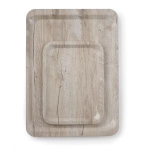 Melamine Printed Light Wood Service Tray - 350 x 240 mm