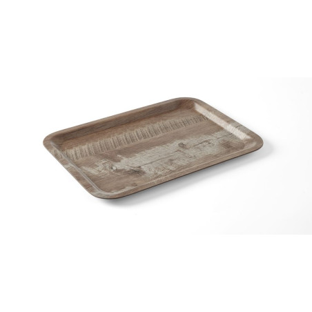 Melamine Printed Dark Wood Service Tray - 350 x 240 mm