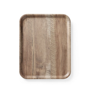 Printed Dark Wood Melamine Serving Tray - 430 x 330 mm