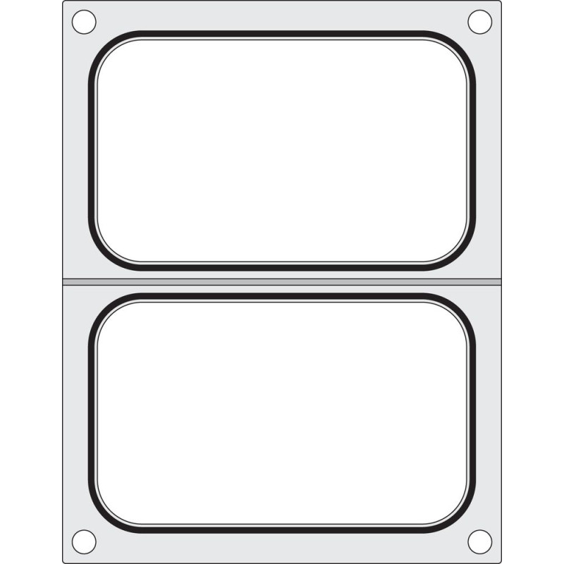 Matrice de Scellage pour Scelleuse Manuelle - 2 Compartiments 178 x 113 mm - Hendi