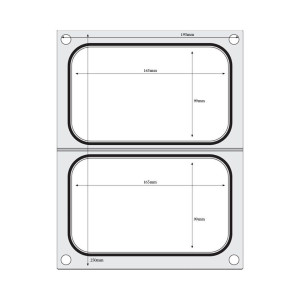 Dichtungsmatrix für manuelle Versiegelungsmaschine - 2 Fächer 178 x 113 mm - Hendi