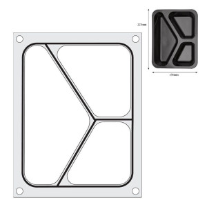 Dichtungsmatrix für manuelle Versiegelungsmaschine - 3 Fächer - Hendi