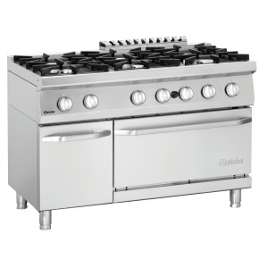 Herd 6 Flammen mit Gasofen GN 2/1 und Schrank Serie 700