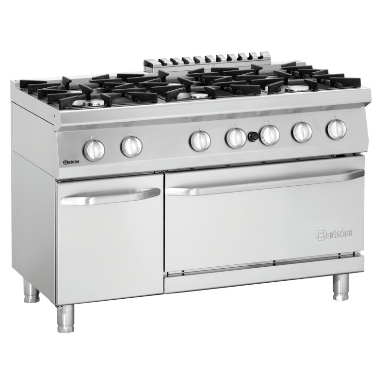 Herd 6 Flammen mit Gasofen GN 2/1 und Schrank Serie 700 Herd 6 Flammen mit Gasofen GN 2/1 und Schrank Serie 700