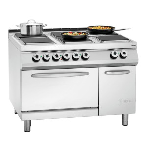 Bartscher Series 900 stove with 6 electric plates.