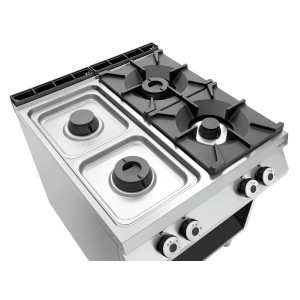 Herd mit 4 Brennern Serie 900 - Gasofen GN 2/1 der Marke Bartscher