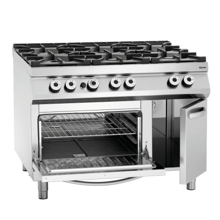 6-burner range series 900 - Gas oven GN 2/1 and cabinet from the brand Bartscher