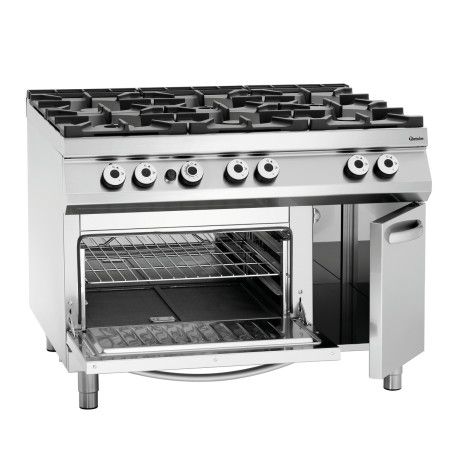Sechsbrenner-Herd Serie 900 - Gasofen GN 2/1 und Schrank der Marke Bartscher