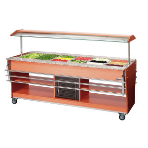 Sliding Shelves for Heated and Refrigerated Buffet - 6 x GN 1/1