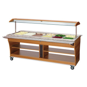 Sliding Shelves for Heated and Refrigerated Buffet - 6 x GN 1/1