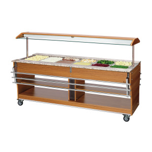 Sliding Shelves for Heated and Refrigerated Buffet - 6 x GN 1/1