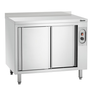 Professional stainless steel heated cabinet for kitchen.