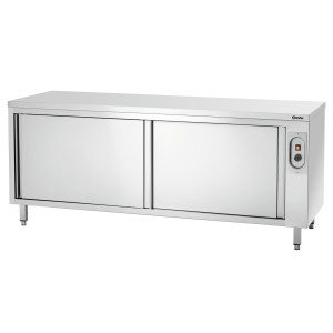 Professional stainless steel heated cabinet - 2000mm dimensions