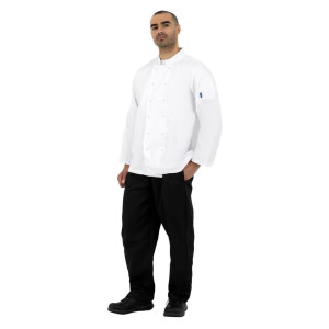 Unisex White Long Sleeve Vegas Kitchen Jacket - Size M - Whites Chefs Clothing - Fourniresto