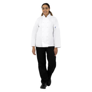 Weiße Unisex-Kochjacke mit langen Ärmeln Vegas - Größe M - Whites Chefs Clothing - Fourniresto