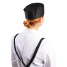 Calot de Cuisine Noir en Polycoton - Taille S 55,9 cm - Whites Chefs Clothing - Fourniresto