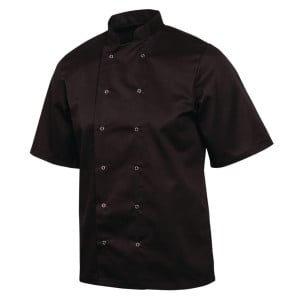 Veste De Cuisine Mixte Noire À Manches Courtes Vegas - Taille S - Whites Chefs Clothing - Fourniresto