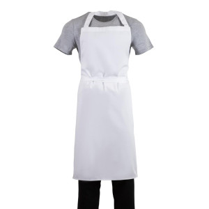 Tablier Bavette Blanc - Taille Xl 915 X 1066 Mm - Whites Chefs Clothing - Fourniresto