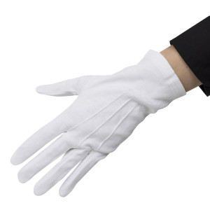 White Service Gloves for Men - Size S/M - FourniResto - Fourniresto