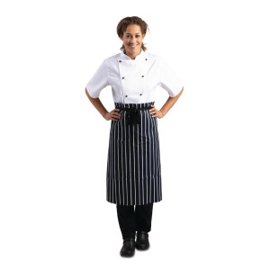 Blue and White Striped Kitchen Apron 760 x 920 mm - Whites Chefs Clothing - Fourniresto