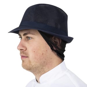 Hut Trilby Marineblau mit Netz - Größe L 590 mm - FourniResto - Fourniresto