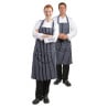 Schürze Latz Extra Lang Ohne Tasche Gestreift Marineblau Und Weiß - Whites Chefs Clothing - Fourniresto