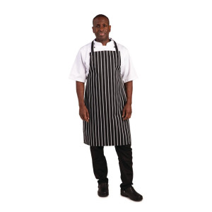 Schwarz-weiße gestreifte Küchenschürze 760 x 970 mm - Whites Chefs Clothing - Fourniresto