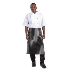 White and Black Striped Kitchen Apron 760 x 970 mm - Whites Chefs Clothing - Fourniresto