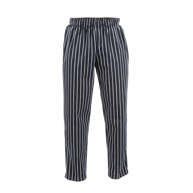 Pantalon De Cuisine Mixte Baggy Rayé Noir Et Blanc - Taille S - Chef Works - Fourniresto