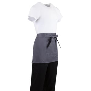 Kurze anthrazitgraue Kellnerschürze aus Polycotton 750 x 373 mm - Whites Chefs Clothing - Fourniresto