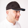 Black Cool Vent Baseball Cap with Blue Trim in Polycotton - One Size - Chef Works - Fourniresto