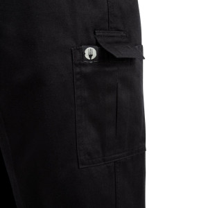 Kochhose Unisex Fit Cargo Schwarz - Größe M - Chef Works - Fourniresto