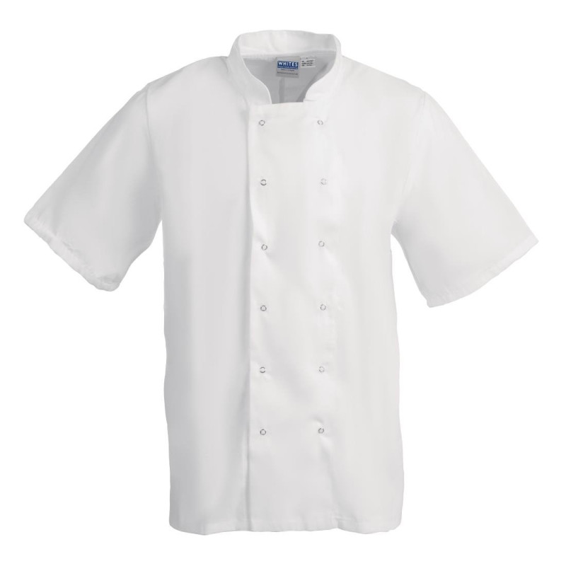 Veste de Cuisine Blanche à Manches Courtes Boston - Taille L - Whites Chefs Clothing - Fourniresto