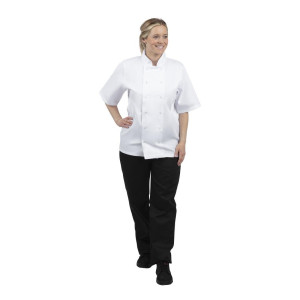 Veste de Cuisine Blanche à Manches Courtes Boston - Taille S - Whites Chefs Clothing - Fourniresto