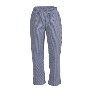 Unisex Vegas Blue and White Checkered Kitchen Pants - Size L - Whites Chefs Clothing - Fourniresto