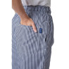 Unisex Vegas Blue and White Checkered Kitchen Pants - Size L - Whites Chefs Clothing - Fourniresto