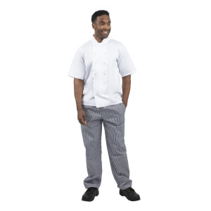 Küchenhose Mixte Vegas mit kleinen blauen und weißen Karos - Größe L - Whites Chefs Clothing - Fourniresto