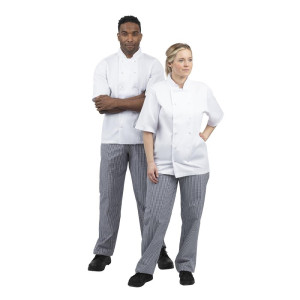 Küchenhose Mixte Vegas mit kleinen blauen und weißen Karos - Größe M - Whites Chefs Clothing - Fourniresto