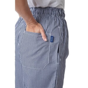 Küchenhose Mixte Vegas mit kleinen blauen und weißen Karos - Größe XS - Whites Chefs Clothing - Fourniresto