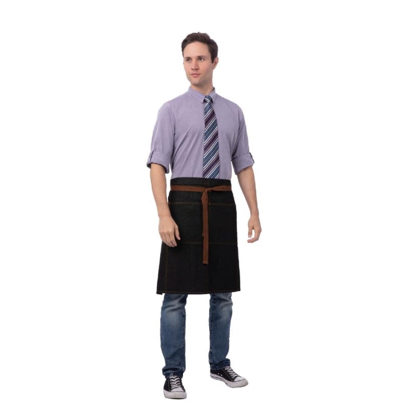 Black Urban Memphis Server Apron 609 x 812 mm - Chef Works - Fourniresto