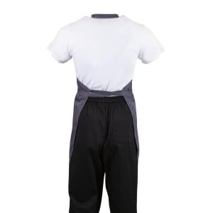 Kellner-Schürze mit V-Ausschnitt in Anthrazitgrau aus Polycotton 838 x 698 mm - Whites Chefs Clothing - Fourniresto