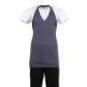 Kellner-Schürze mit V-Ausschnitt in Anthrazitgrau aus Polycotton 838 x 698 mm - Whites Chefs Clothing - Fourniresto