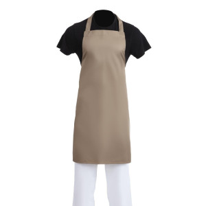 Light Brown Polycotton Bib Apron 711 x 965 mm - Whites Chefs Clothing - Fourniresto