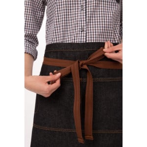 Short Black Memphis Cotton Server Apron 725 x 480 mm - Chef Works - Fourniresto