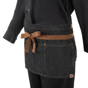 Black Memphis Cotton Lemonade Apron 585 x 305 mm - Chef Works - Fourniresto