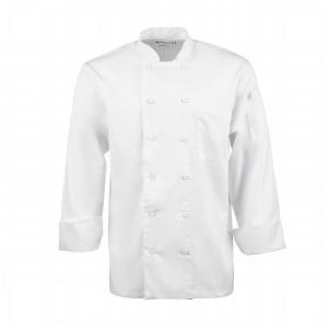 White Unisex Long Sleeve Calgary Kitchen Jacket - Size L - Chef Works - Fourniresto