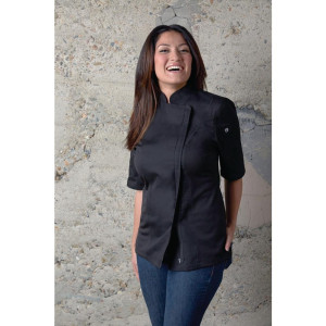 Veste de Cuisine Zippée Noire pour Femme Springfield - Taille XS - Chef Works - Fourniresto